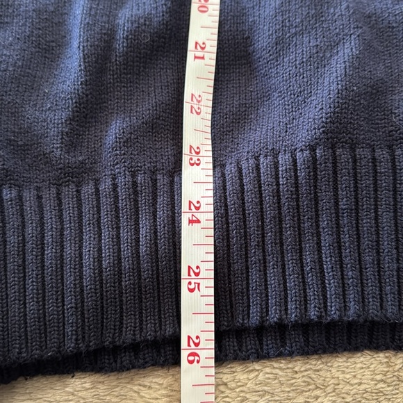 Ralph Lauren Men’s 100% Cotton Navy 3/4 quarter Zip-Up Sweater - Picture 9 of 10